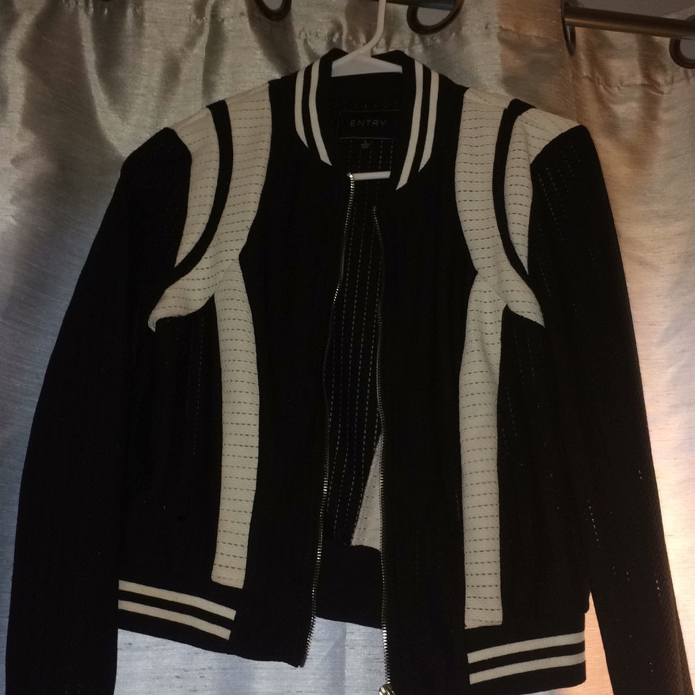 black and white sweater